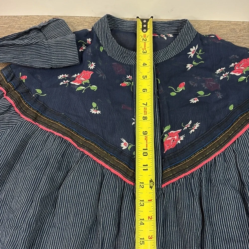 Free People Women’s Long Sleeve Floral Tunic Blouse Size Small